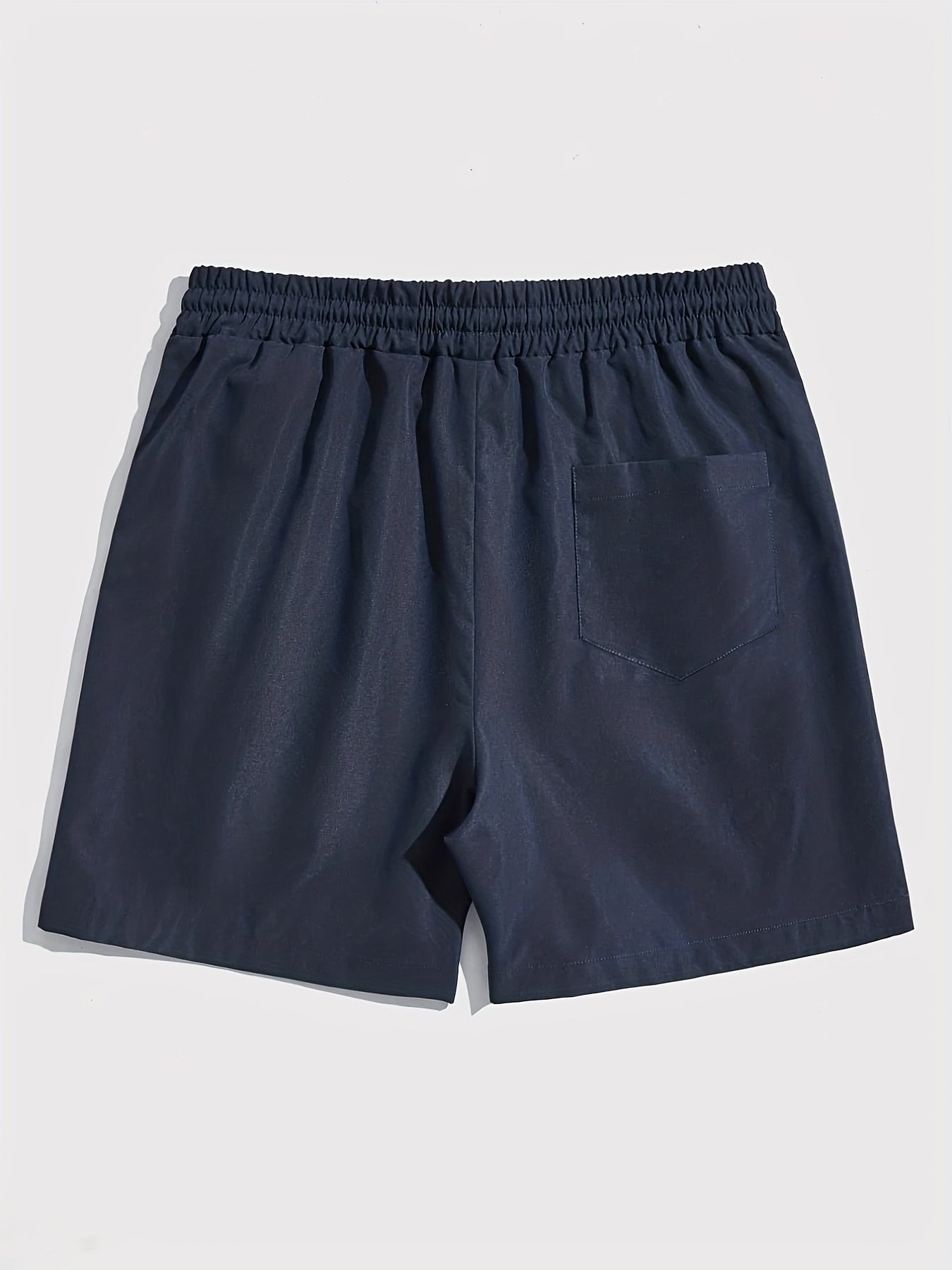 Men'S Solid Color Drawstring Design Beach Shorts for Summer.