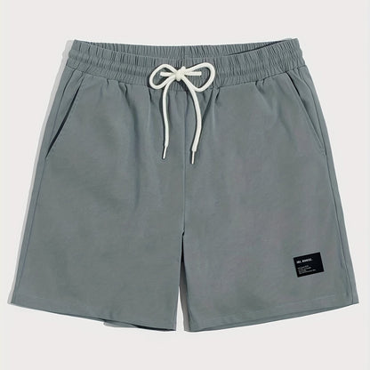 Men'S Solid Color Drawstring Design Beach Shorts for Summer.