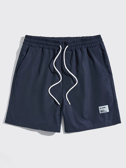 Men'S Solid Color Drawstring Design Beach Shorts for Summer.