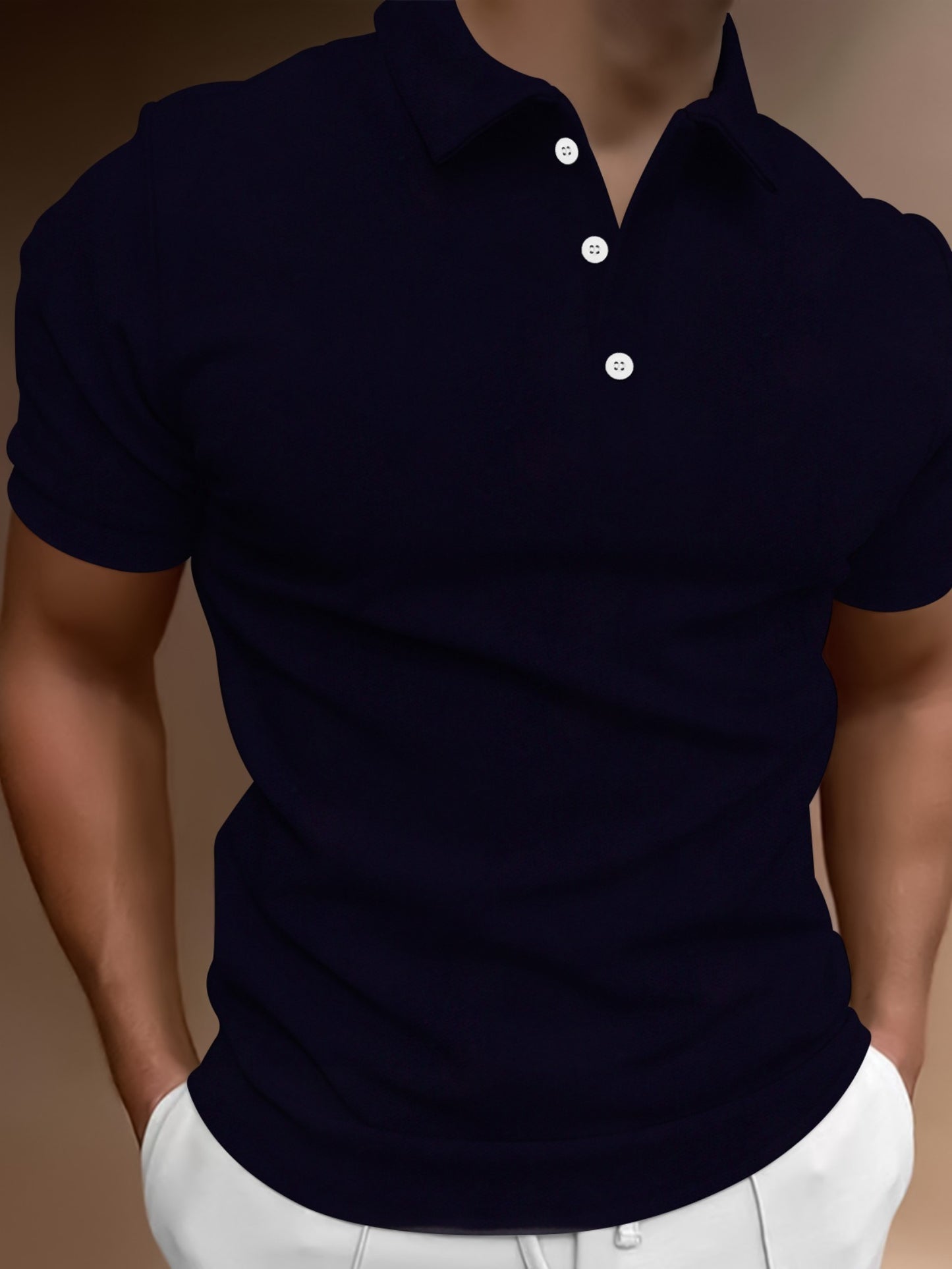 Breathable Stretch Fabric Men's Lightweight Solid Color Shirt - Golf & Casual Wear, Summer Essential