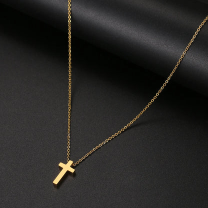 Stainless Steel Necklaces Minimalist Four-leaf Clover Geometric Style Fashion Chain Necklace for Women Collar Pendant Jewelry