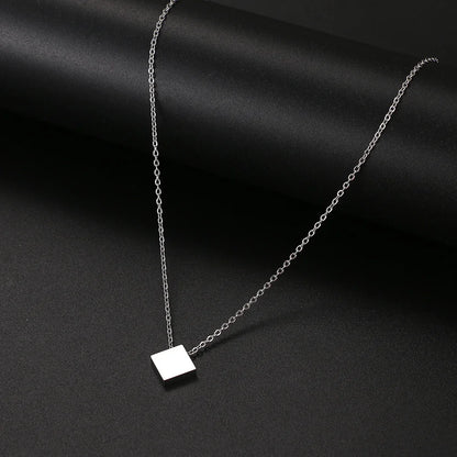 Stainless Steel Necklaces Minimalist Four-leaf Clover Geometric Style Fashion Chain Necklace for Women Collar Pendant Jewelry