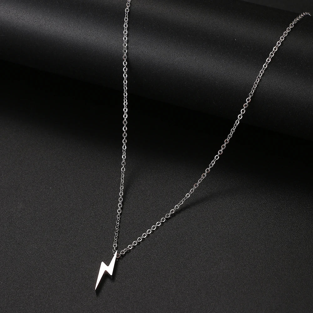 Stainless Steel Necklaces Minimalist Four-leaf Clover Geometric Style Fashion Chain Necklace for Women Collar Pendant Jewelry