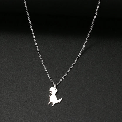 Stainless Steel Necklaces Mosaic Dinosaur Gothic Pendant Dainty Choker Clavicle Chain Fashion Necklaces For Women Jewelry Gifts