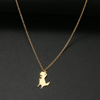 Stainless Steel Necklaces Mosaic Dinosaur Gothic Pendant Dainty Choker Clavicle Chain Fashion Necklaces For Women Jewelry Gifts