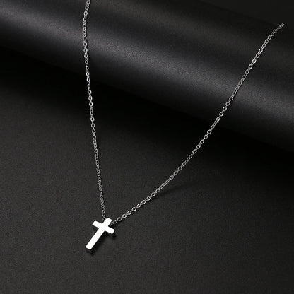 Stainless Steel Necklaces Minimalist Four-leaf Clover Geometric Style Fashion Chain Necklace for Women Collar Pendant Jewelry