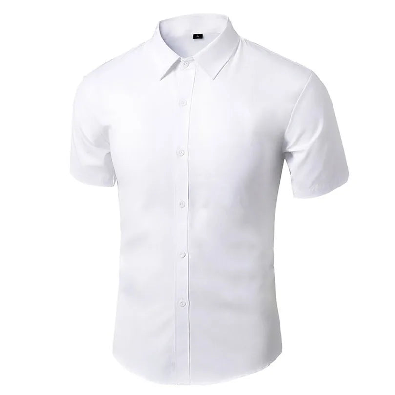 Men's Formal Shirt Long Sleeve Non-Iron Business Slim Fit Korean Work Men White Casual Dress Suit Shirt 2025 Autumn S-5XL