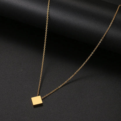 Stainless Steel Necklaces Minimalist Four-leaf Clover Geometric Style Fashion Chain Necklace for Women Collar Pendant Jewelry