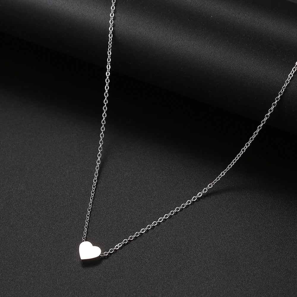 Stainless Steel Necklaces Minimalist Four-leaf Clover Geometric Style Fashion Chain Necklace for Women Collar Pendant Jewelry