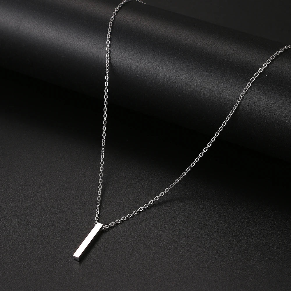 Stainless Steel Necklaces Minimalist Four-leaf Clover Geometric Style Fashion Chain Necklace for Women Collar Pendant Jewelry