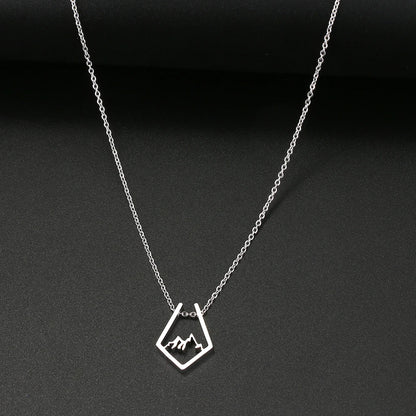 Stainless Steel Necklaces Minimalist Four-leaf Clover Geometric Style Fashion Chain Necklace for Women Collar Pendant Jewelry