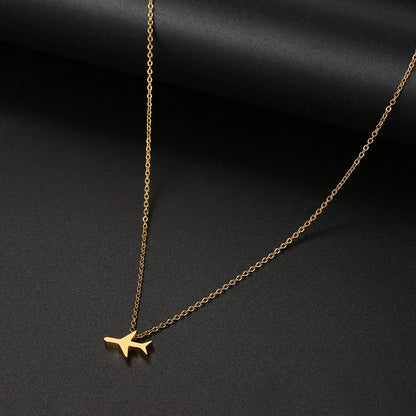 Stainless Steel Necklaces Minimalist Four-leaf Clover Geometric Style Fashion Chain Necklace for Women Collar Pendant Jewelry