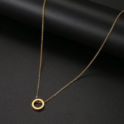 Stainless Steel Necklaces Minimalist Four-leaf Clover Geometric Style Fashion Chain Necklace for Women Collar Pendant Jewelry