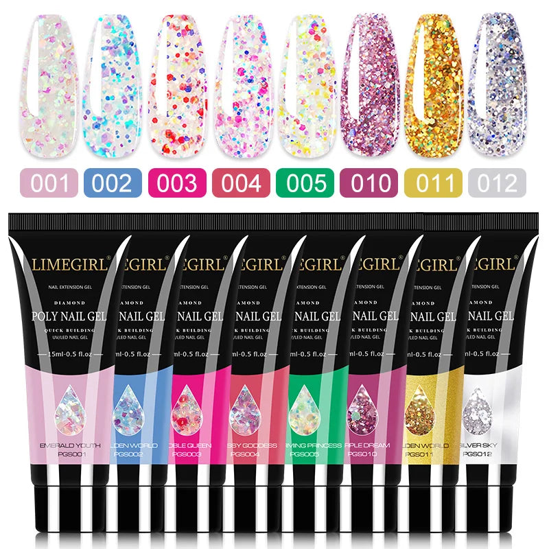 Poly Nail Gel Set For Nail Extension Finger Quick Building Gel 24 Color Extension Gel Soak Off Nail Art Gel Set Manicure Art Set