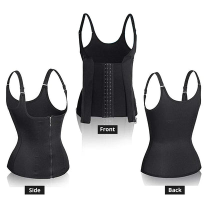 Waist Trainer Tank Top For Women Zipper Body Shaper Tummy Control Sleeveless Top, Women's Activewear Body Shaping Underwear