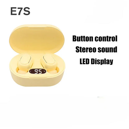 E7S TWS Wireless Headphones Bluetooth earphone Control Sport Headset Waterproof Microphone Music Earphone Work On All Smartphone