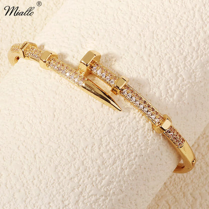 Classic Brand Nail Bracelets Female Temperament Simple Trendy Bracelet Zircon Screw Bracelet For Women As Gift