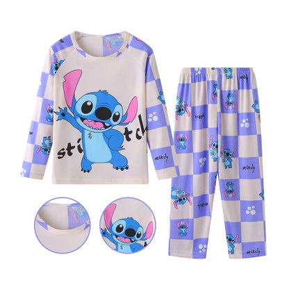 2pcs/set New HOT Disney Stitch Children Pyjamas for Boys and Girls Sets Kid Home Wear Travel Casual Sleepwear Suit Cute Gift