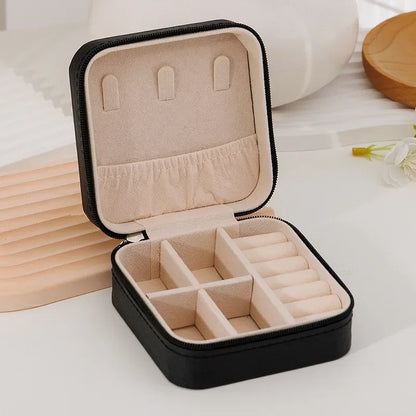 2024 New Jewelry Organizer Display Travel PU Jewelry Case Box Travel Portable Jewelry Box Storage Organizer Earring Holder Gift