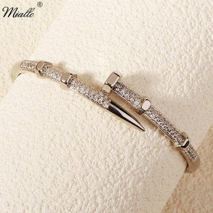 Classic Brand Nail Bracelets Female Temperament Simple Trendy Bracelet Zircon Screw Bracelet For Women As Gift