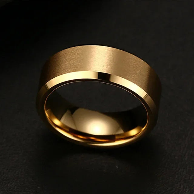 Charm Jewelry Ring for Men  Stainless Steel Black Rings Wedding Engagement Band Quality Matte Male Jewelry