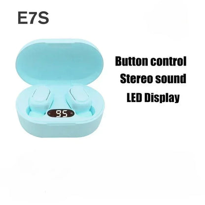 E7S TWS Wireless Headphones Bluetooth earphone Control Sport Headset Waterproof Microphone Music Earphone Work On All Smartphone