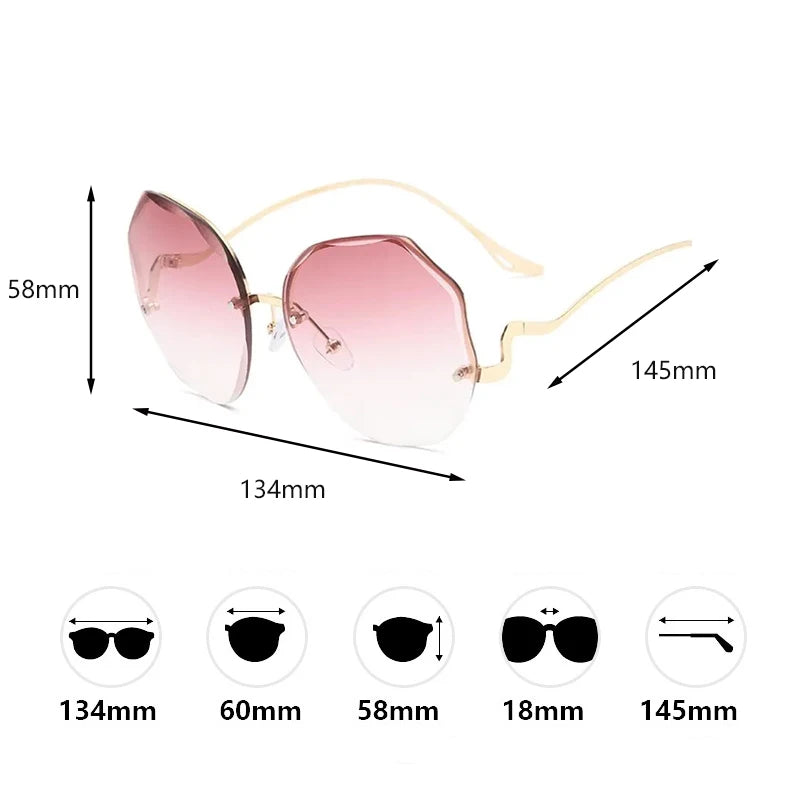 2023 Exquisite Borderless Trim Sunglasses Retro Color Gradient Sunglasses Unisex Mountaineering Cycling Glasses Summer