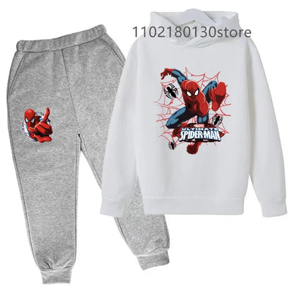 Kids Spring Autumn New Casual Cartoon Print 2pcs Hoodie+Jogging Pants Tracksuits 3-12 Years Boys Girls Outfits Children Clothes