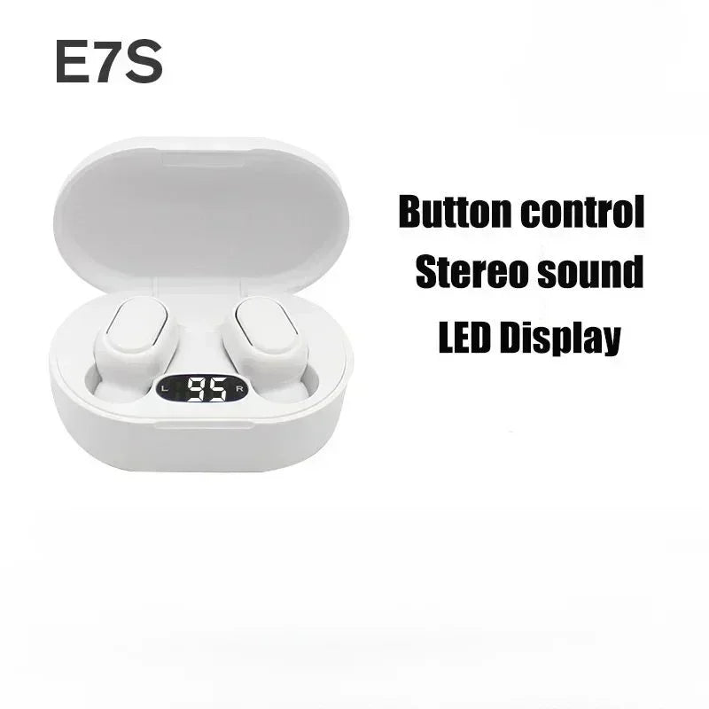 E7S TWS Wireless Headphones Bluetooth earphone Control Sport Headset Waterproof Microphone Music Earphone Work On All Smartphone