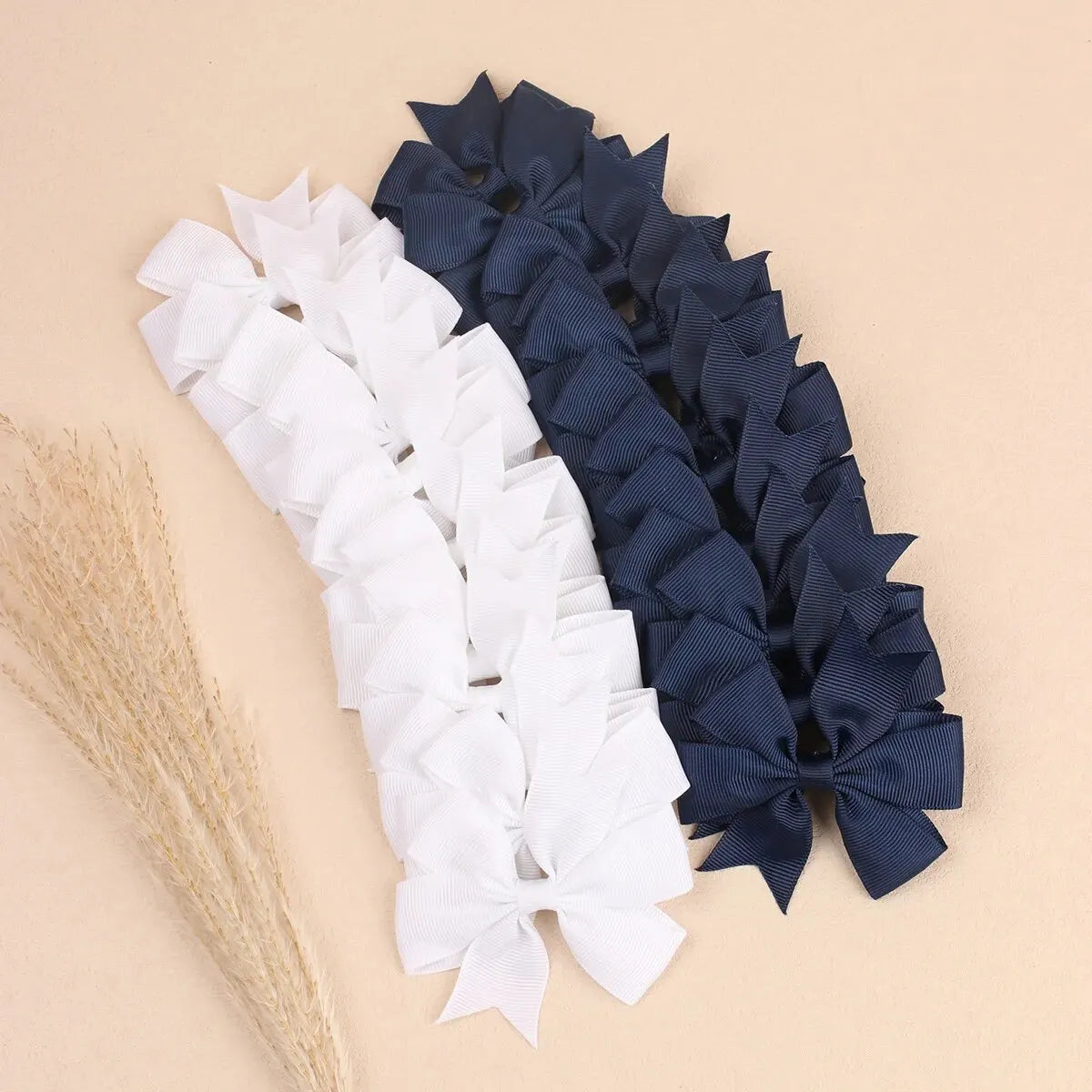 24pcs/Set Solid Grosgrain Ribbon Hair Clips for Girls Hair Bows Hairpins 3 To14 Age Children Handmade Hairgrips Hair Accessories