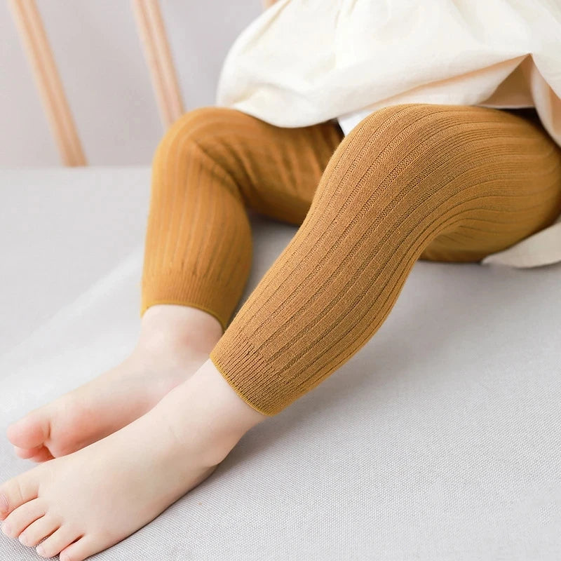 Spring Autumn Baby Boys Girls Pants Newborn Girl Leggings Tights Cotton Stretch Kids Children Knitting Trousers For 0 to 6Years