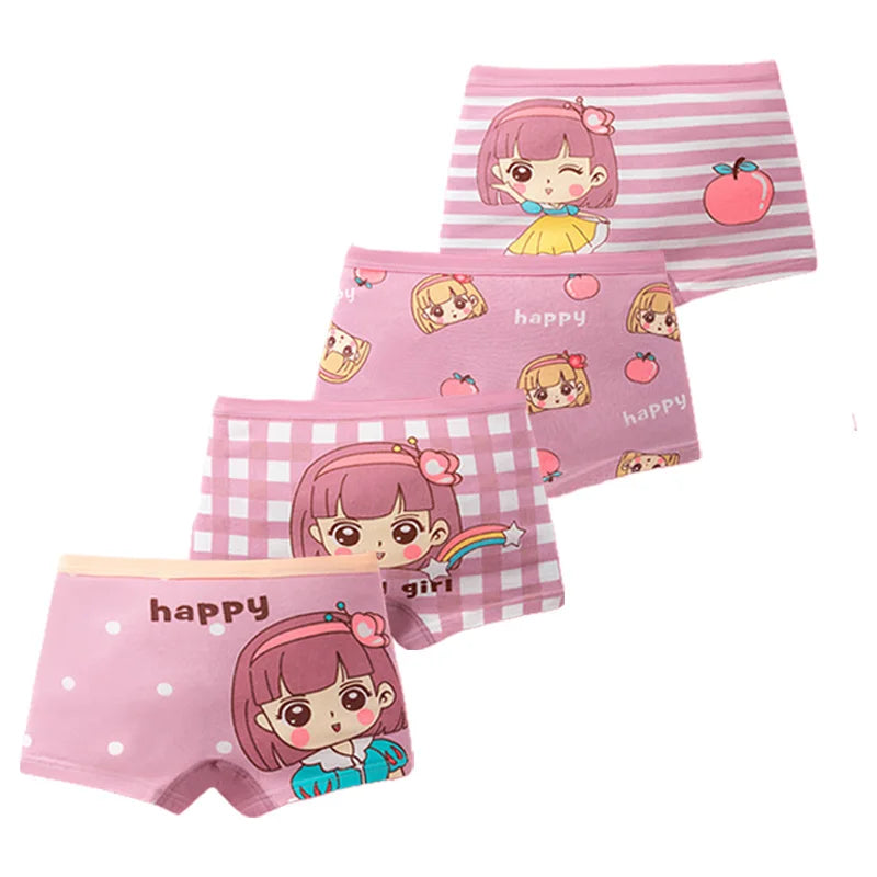 Multipack Girls Panties Lovely Character Pattern Cartoon Girls Boxer Briefs Soft Cotton Kids Underwear Washable Children Boxers