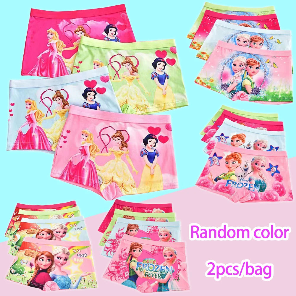 2pcs/Bag New Girl Underwear Anna and Elsa princess Cartoon Children knickers Girl Underpants Kids Panties Panty Briefs 2-7Years