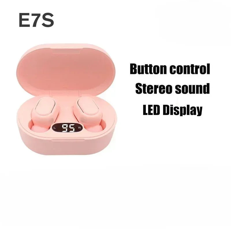 E7S TWS Wireless Headphones Bluetooth earphone Control Sport Headset Waterproof Microphone Music Earphone Work On All Smartphone