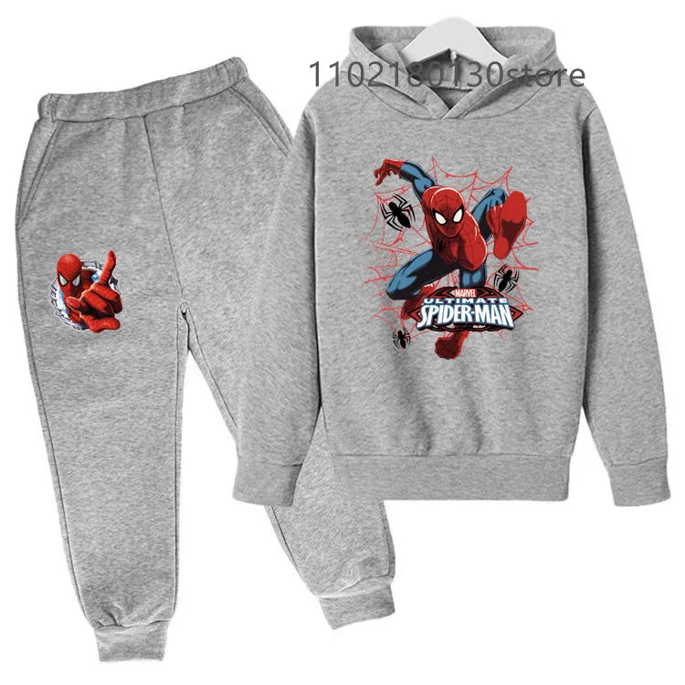 Kids Spring Autumn New Casual Cartoon Print 2pcs Hoodie+Jogging Pants Tracksuits 3-12 Years Boys Girls Outfits Children Clothes