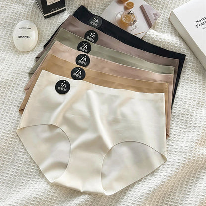 4PCS/Set Women Panties Slip Silk Seamless Briefs For Women Female Underwear Soft Thin Light Panty Culotte Femme Underpants M-XL