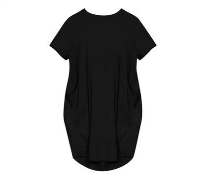 Plus Size Women Short Sleeve O-Neck Loose Casual Dresses