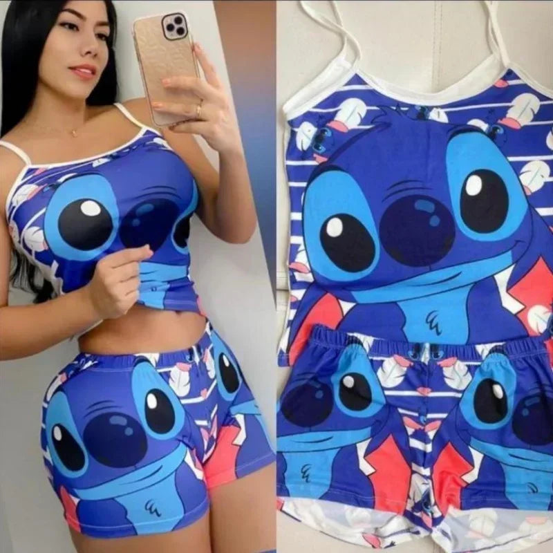 Sexy Cartoon Suspender Pajama Suit for Summer or Yoga