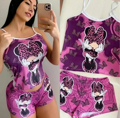 Sexy Cartoon Suspender Pajama Suit for Summer or Yoga