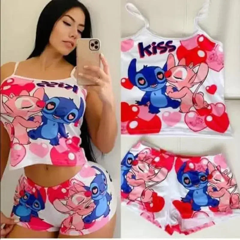 Sexy Cartoon Suspender Pajama Suit for Summer or Yoga