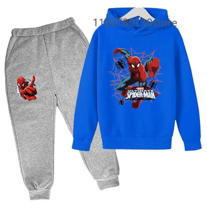 Kids Spring Autumn New Casual Cartoon Print 2pcs Hoodie+Jogging Pants Tracksuits 3-12 Years Boys Girls Outfits Children Clothes