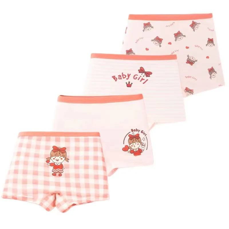 Multipack Girls Panties Lovely Character Pattern Cartoon Girls Boxer Briefs Soft Cotton Kids Underwear Washable Children Boxers