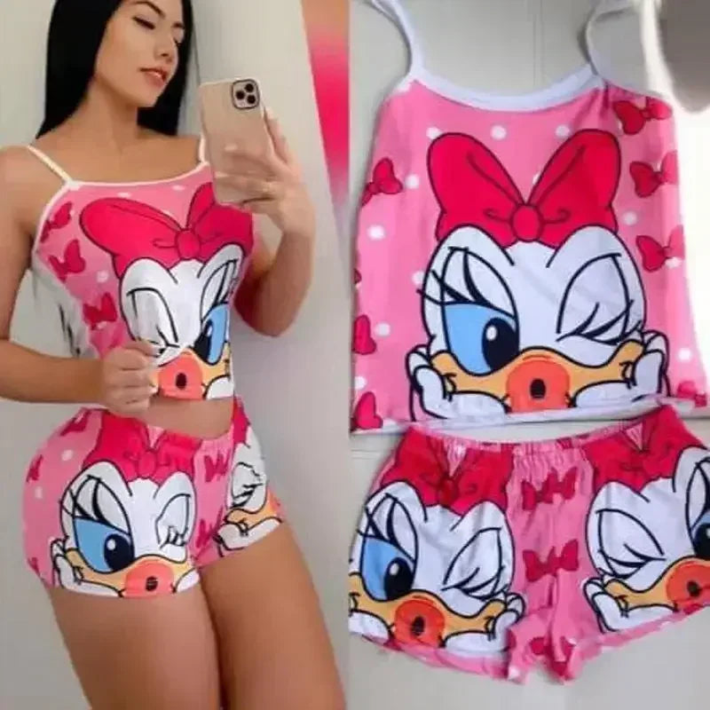 Sexy Cartoon Suspender Pajama Suit for Summer or Yoga