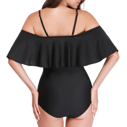 Women'S One-Piece Maternity Solid Color Ruffle Sexy Backless Swimsuit BañAdores De Una Pieza בגדי ים נשים 2024 купальник женский