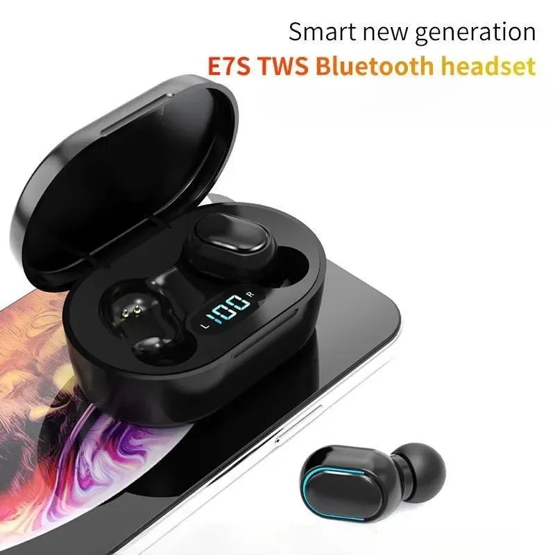 E7S TWS Wireless Headphones Bluetooth earphone Control Sport Headset Waterproof Microphone Music Earphone Work On All Smartphone