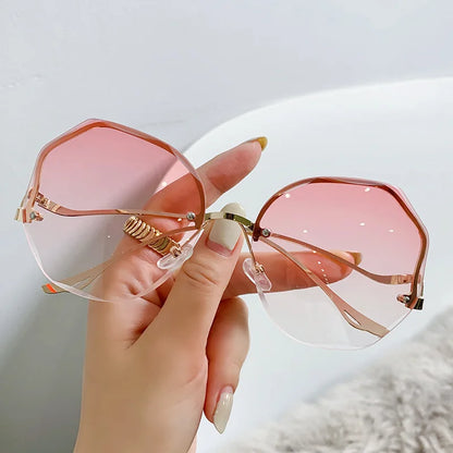 2023 Exquisite Borderless Trim Sunglasses Retro Color Gradient Sunglasses Unisex Mountaineering Cycling Glasses Summer