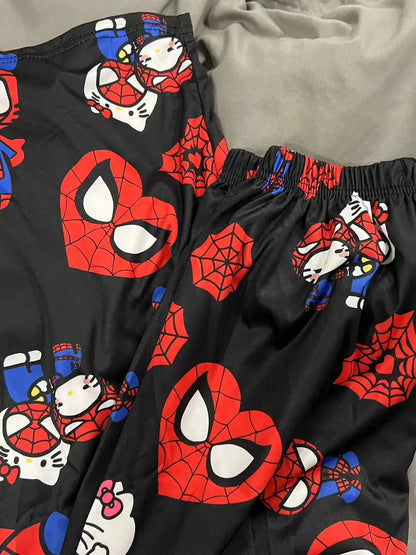 Loose pajama pants with funny Japanese tv anime design