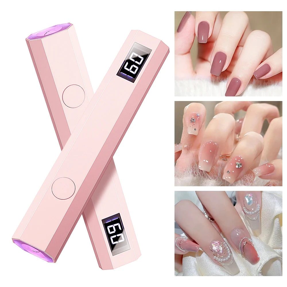 YIKOOLIN Convenient Handheld Nail Dryer Lamp UV/LED Nail Curing All Gel Polish Nail Art Tool USB Rechargeabl Quick Dry Nail Lamp