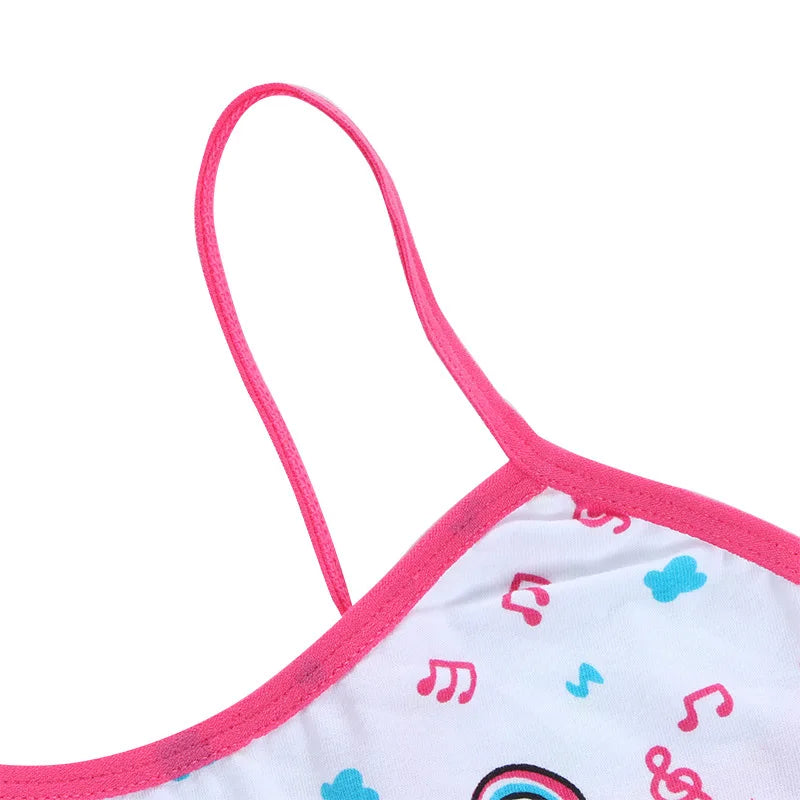 Teenage Girls Vest Bras Cartoon Panda/Flower Print Young Children Purbery Student Training Bras Maiden Kids Underwears Tube Tops