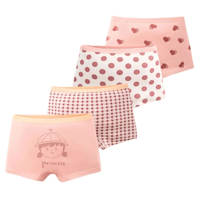 Multipack Girls Panties Lovely Character Pattern Cartoon Girls Boxer Briefs Soft Cotton Kids Underwear Washable Children Boxers